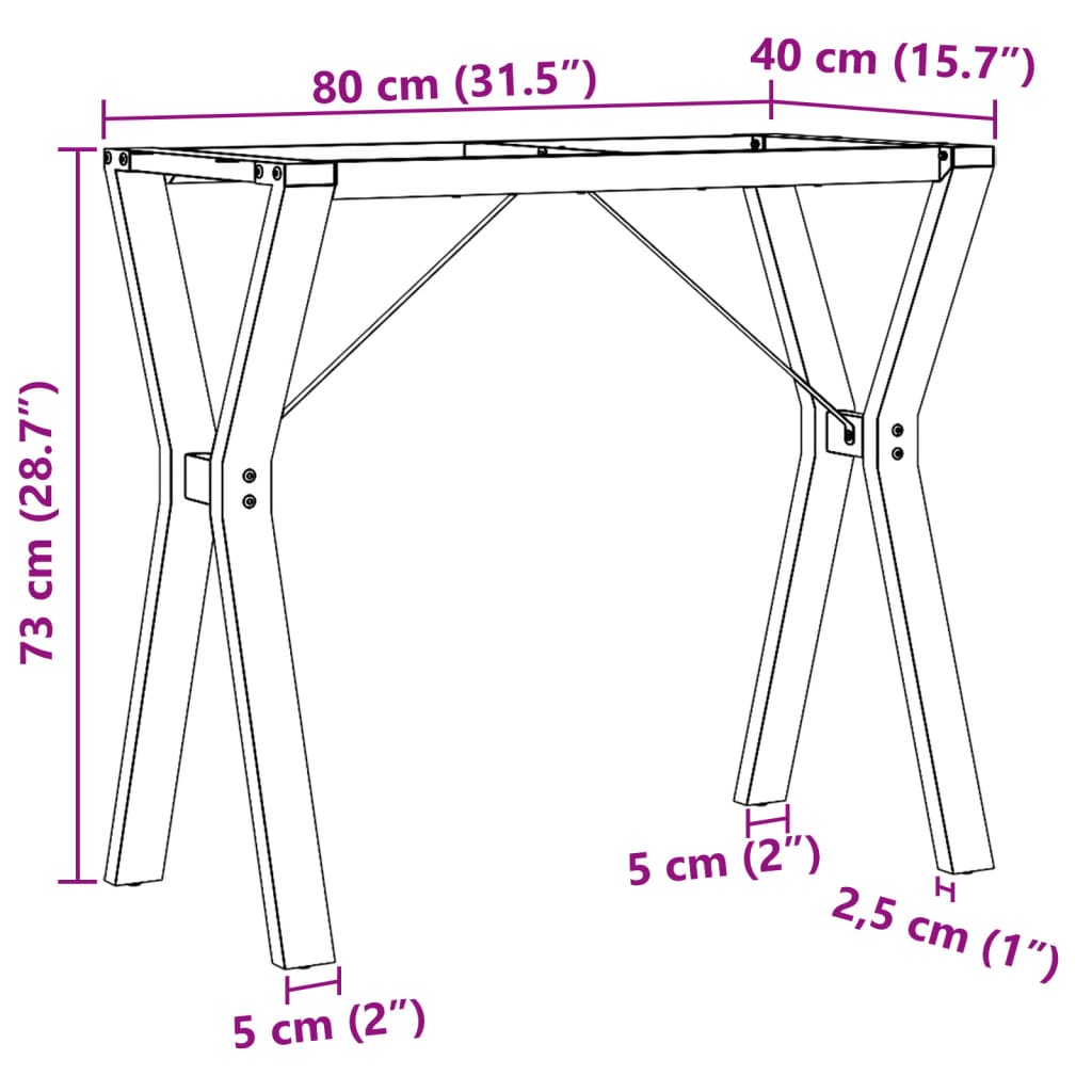 Pernas para mesa de jantar estrutura em Y aço