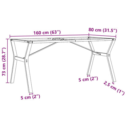 Pernas para mesa de jantar estrutura em Y aço