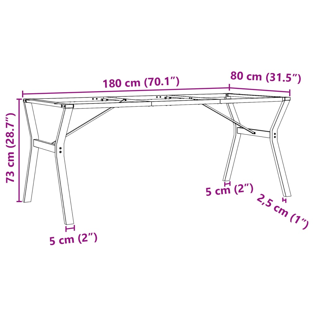 Pernas para mesa de jantar estrutura em Y aço