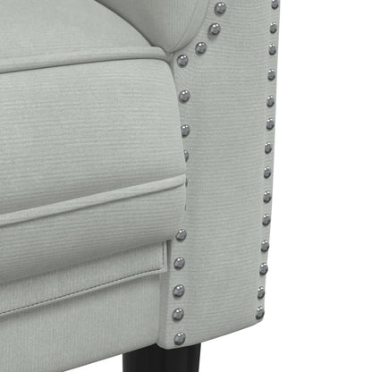 3 pcs conjunto de sofás veludo cinzento-claro