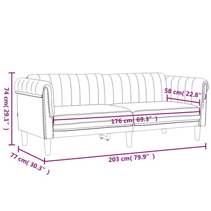 3 pcs conjunto de sofás veludo cinzento-escuro