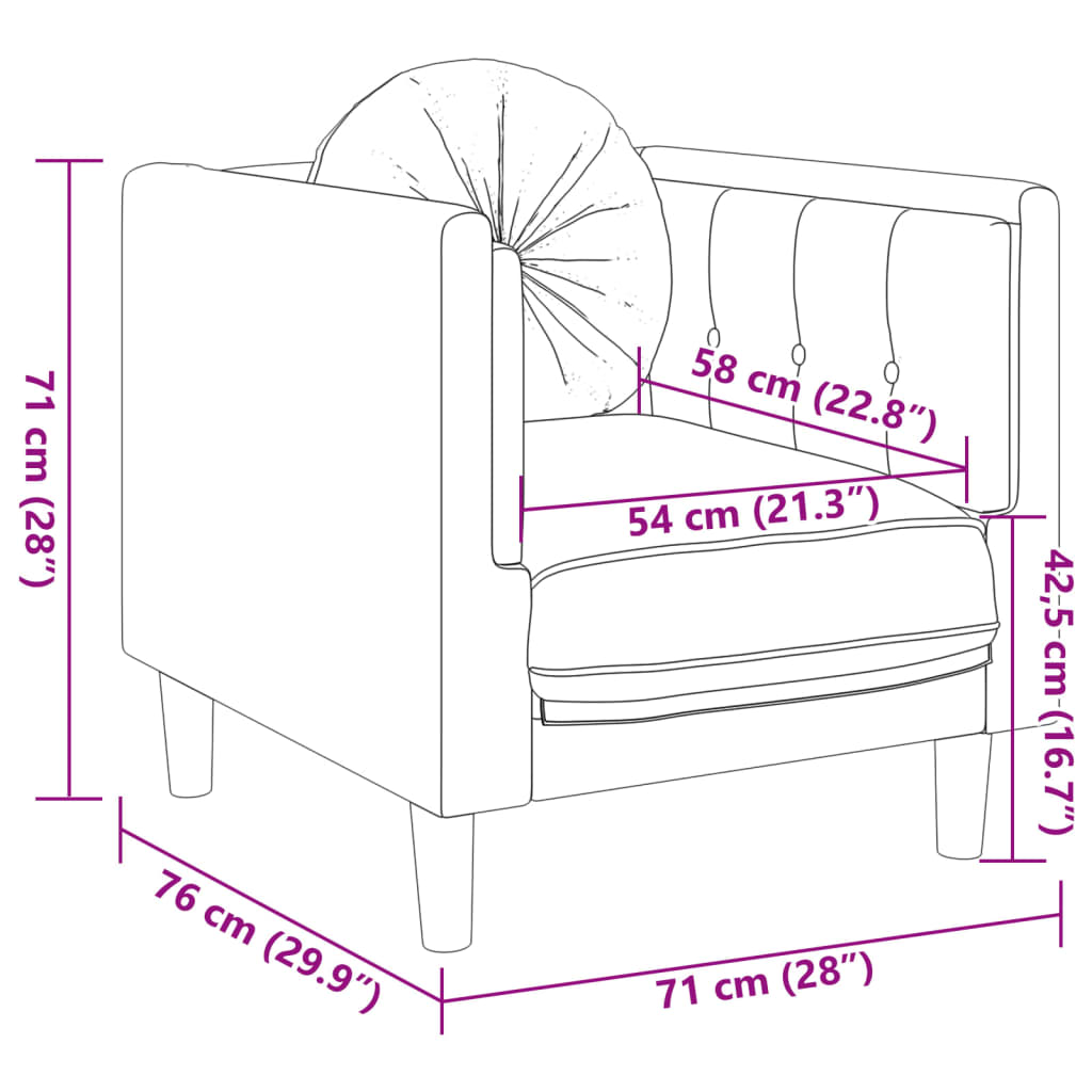 3 pcs conjunto de sofás com almofadas veludo castanho