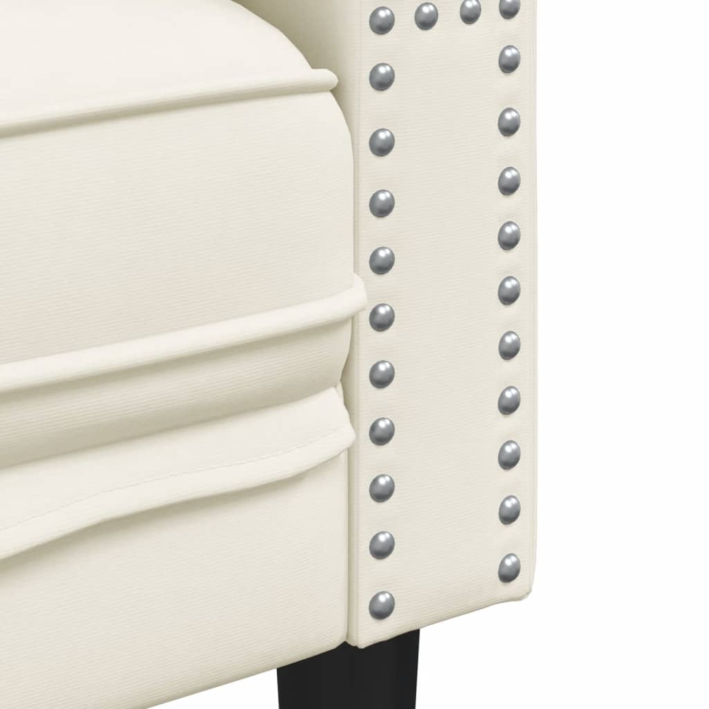 2 pcs conjunto de sofás chesterfield com rolos veludo creme