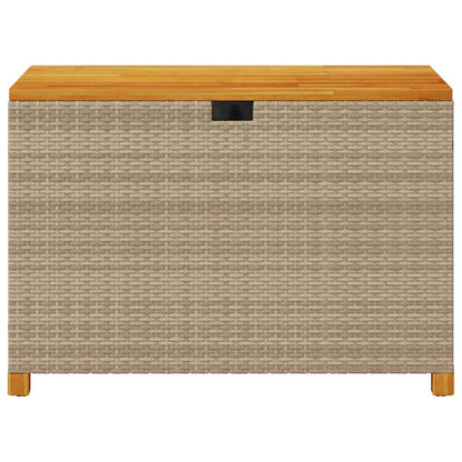 Caixa arrumação jardim 110x55x63 cm vime PE/acácia maciça bege