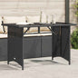 Mesa de jardim com tampo de vidro 110x68x70 cm vime PE preto