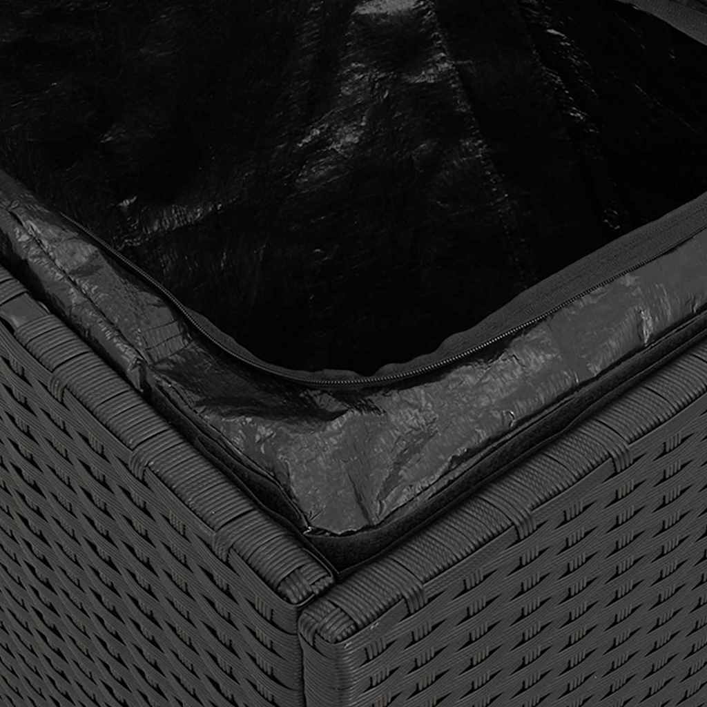 Caixa de Almofadas Preto 50 x 50 x 50 cm vime PE