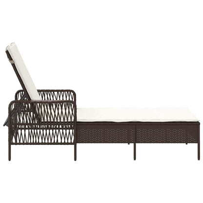 Espreguiçadeira com almofada Castanho 157 x 55 x 92cm vime PE