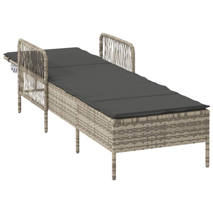 Espreguiçadeira 1-pessoa Cinzento-claro 157 x 55 x 92cm vime PE