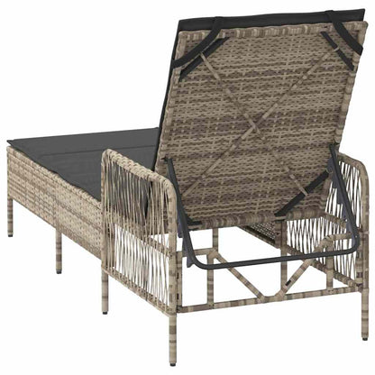 Espreguiçadeira 1-pessoa Cinzento-claro 157 x 55 x 92cm vime PE