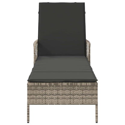 Espreguiçadeira 1-pessoa Cinzento-claro 157 x 55 x 92cm vime PE