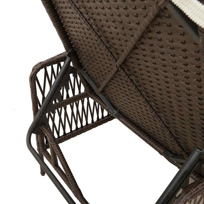 Espreguiçadeira 2-pessoa 2 pcs Castanho 35 x 35 x 32cm vime PE