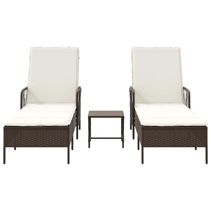 Espreguiçadeira 2-pessoa 2 pcs Castanho 35 x 35 x 32cm vime PE