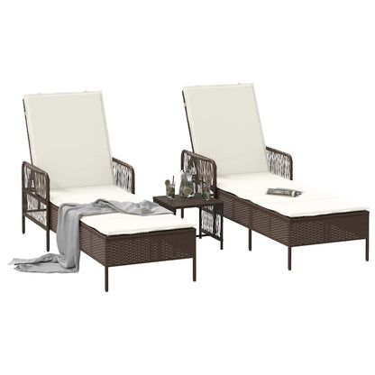 Espreguiçadeira 2-pessoa 2 pcs Castanho 35 x 35 x 32cm vime PE