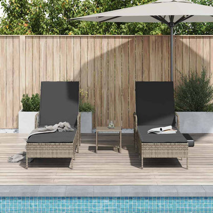 Espreguiçadeira 2-pessoa 2 pcs Cinzeto 35 x 35 x 32cm vime PE