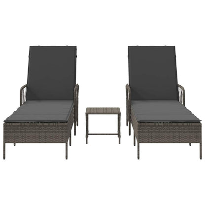 Espreguiçadeira 2-pessoa 2 pcs Cinzeto 35 x 35 x 32cm vime PE