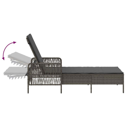 Espreguiçadeira 2-pessoa 2 pcs Cinzeto 35 x 35 x 32cm vime PE