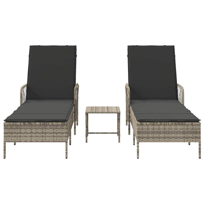 Espreguiçadeira 2 pcs Cinzento-claro 35 x 35 x 32cm vime PE