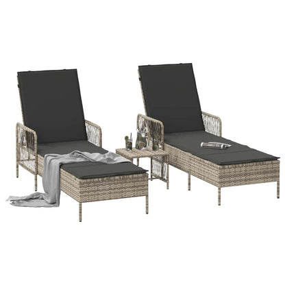 Espreguiçadeira 2 pcs Cinzento-claro 35 x 35 x 32cm vime PE