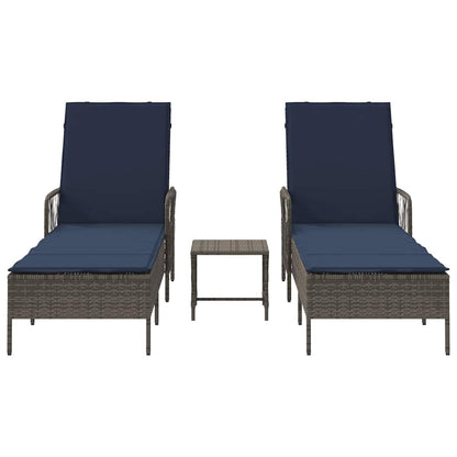 Espreguiçadeira 2-pessoa 2 pcs Cinzeto 35 x 35 x 32cm vime PE