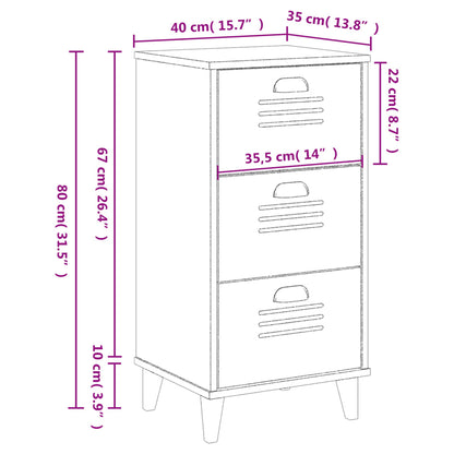 Mesa de cabeceira VIKEN derivados de madeira cinzento antracite