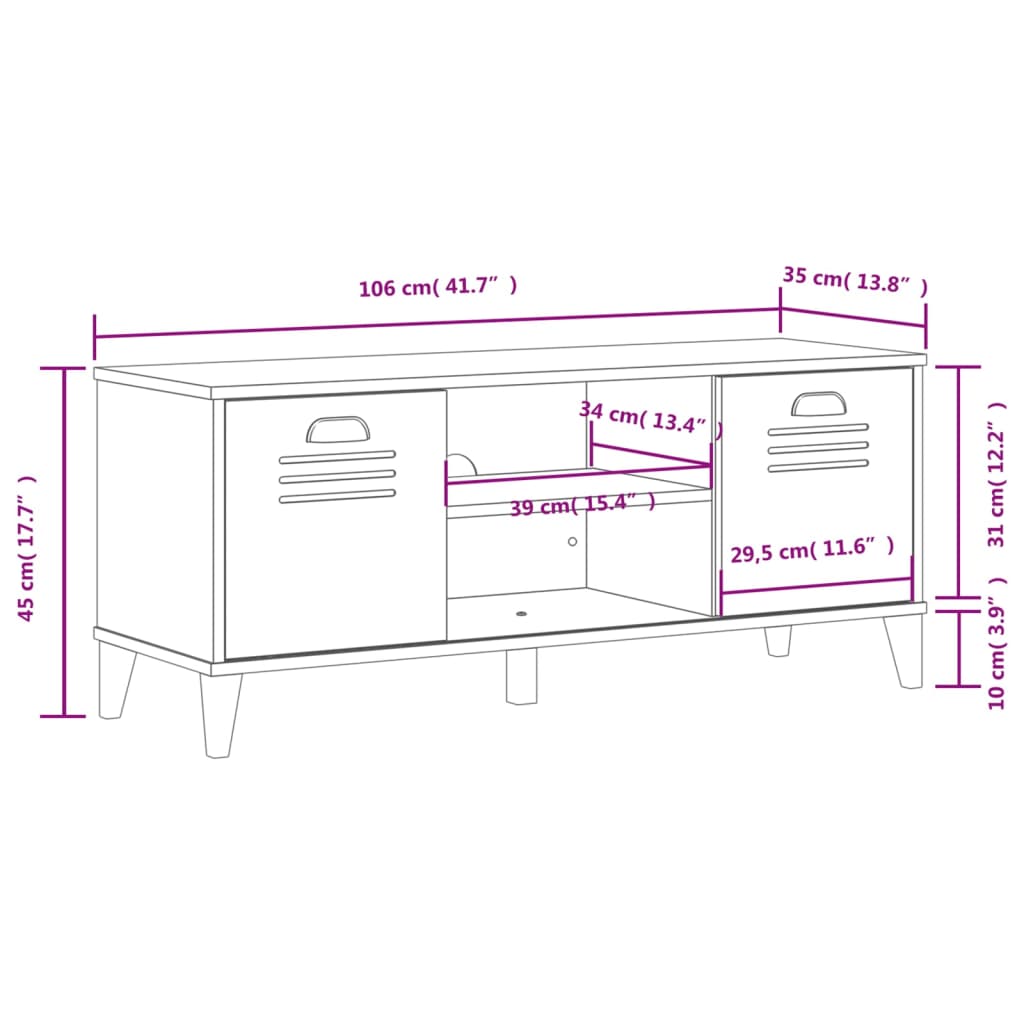 Sapateira VIKEN 106x35x45 cm derivados de madeira branco