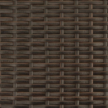 Sofá de jardim 2 lugares com guarda-sol bancos vime PE castanho