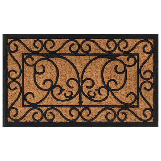 Tapete de porta retangular 45x75 cm borracha e fibra de coco