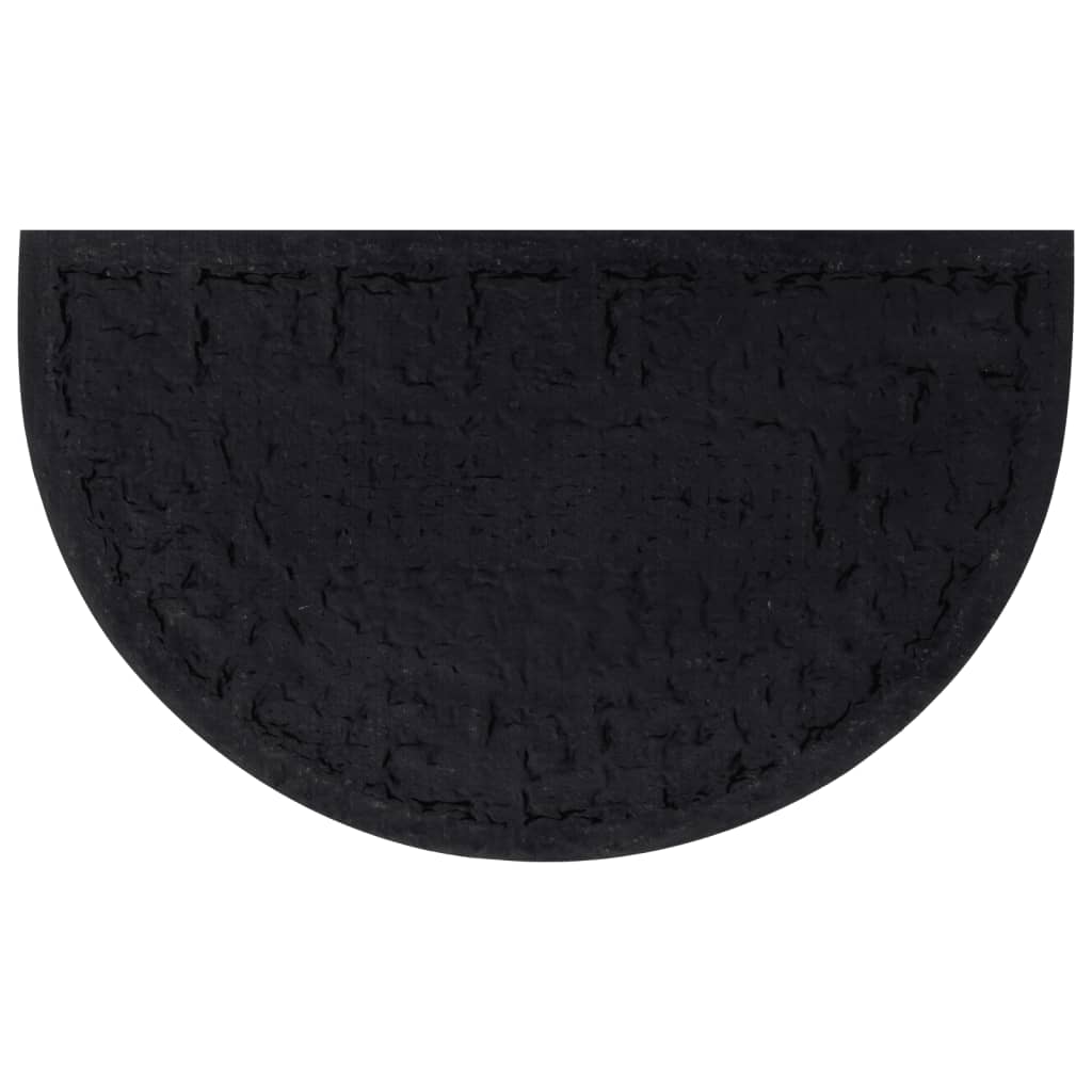 Tapete de porta semicircular 45x75 cm borracha e fibra de coco