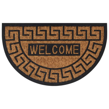 Tapete de porta semicircular 45x75 cm borracha e fibra de coco