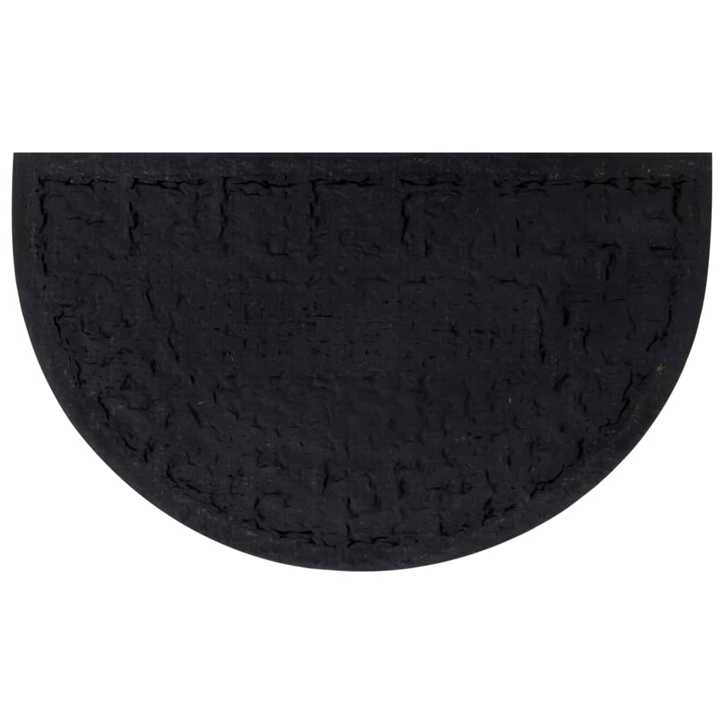 Tapete de porta semicircular 45x75 cm borracha e fibra de coco
