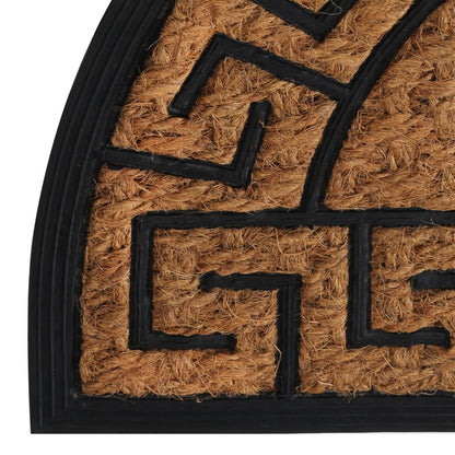 Tapete de porta semicircular 45x75 cm borracha e fibra de coco
