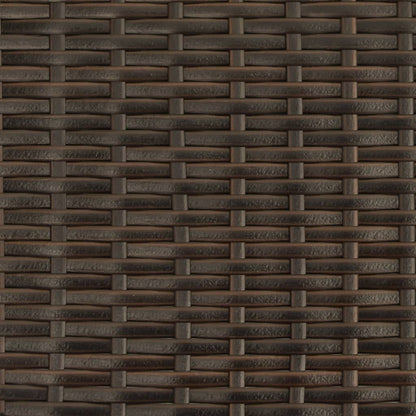 Sofá de jardim de 2 lugares com toldo e bancos vime PE castanho