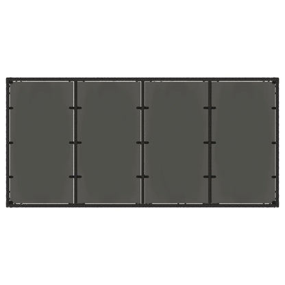 Mesa de jardim com tampo de vidro 190x90x75 cm vime PE preto