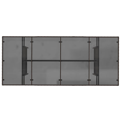 Mesa de jardim com tampo de vidro 190x80x75 cm vime PE castanho