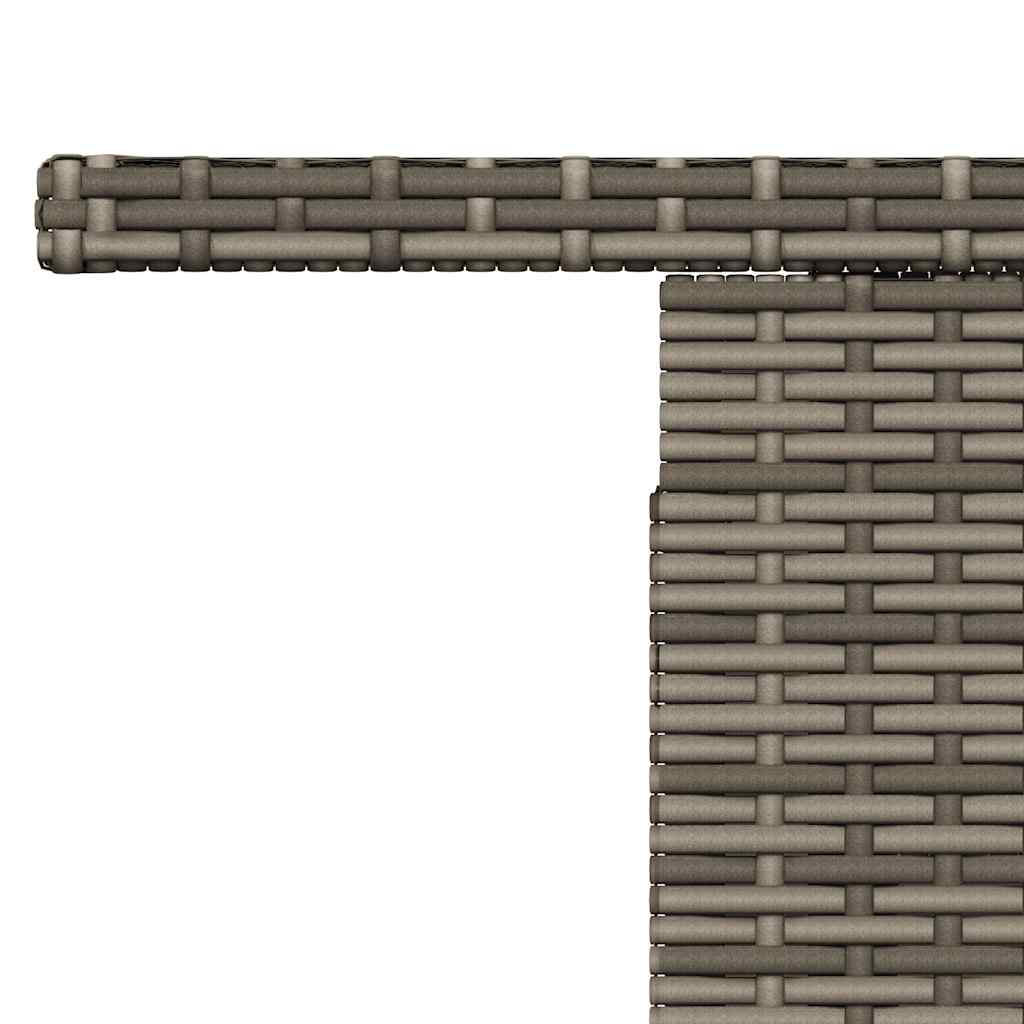 Mesa de jardim com tampo de vidro 100x55x73 cm vime PE cinza