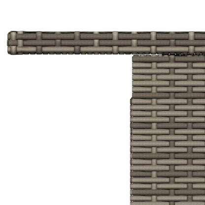 Mesa de jardim com tampo de vidro 100x55x73 cm vime PE cinza