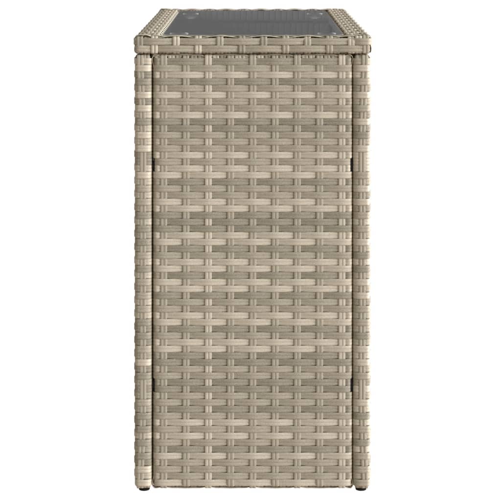 Mesa de apoio jardim c/ tampo vidro 58x27,5x55 cm vime PE