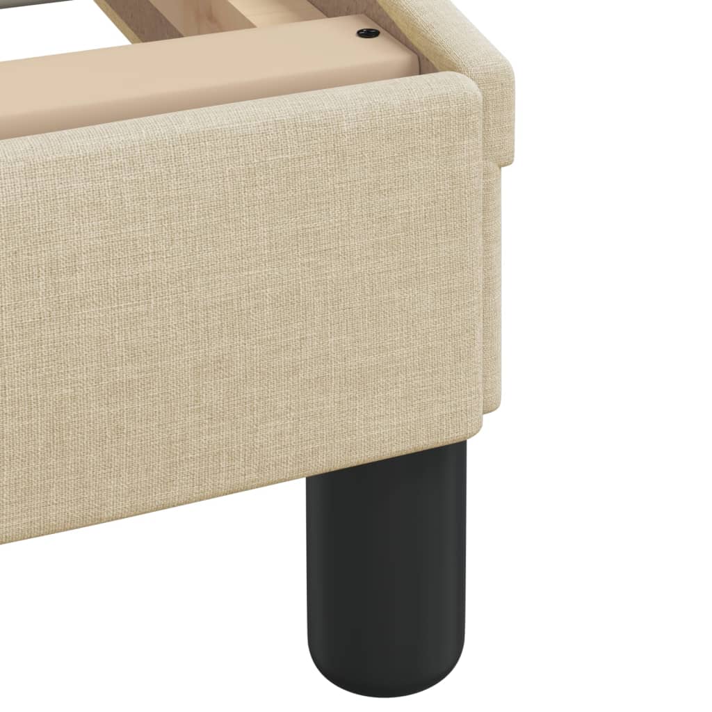 Estrutura de cama sem colchão Hvar 90x190 cm tecido creme