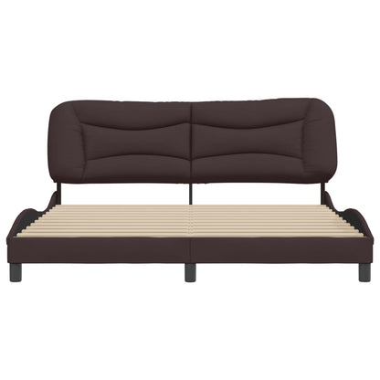Estrutura de cama sem colchão Hvar 180x200 cm tecido castanho-escuro