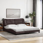 Estrutura de cama sem colchão Hvar 180x200 cm tecido castanho-escuro