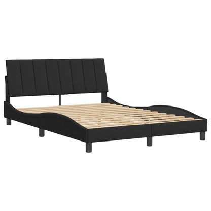 Estrutura de cama sem colchão Hanko 140x190 cm veludo preto