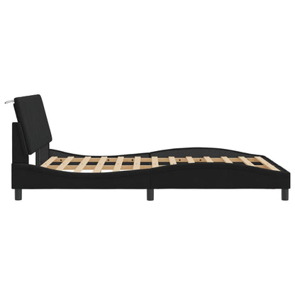 Estrutura de cama sem colchão Hanko 140x190 cm veludo preto