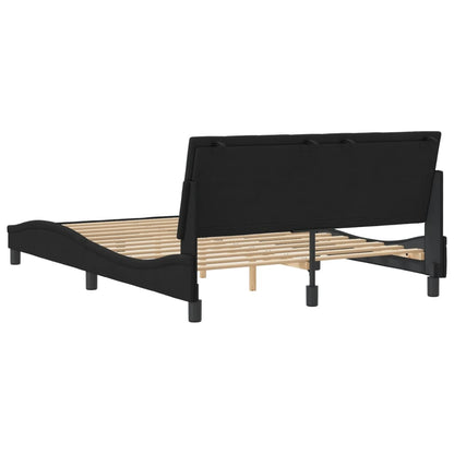 Estrutura de cama sem colchão Hanko 140x190 cm veludo preto