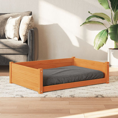 Cama para cães 105,5x75,5x28 cm madeira de pinho castanho mel