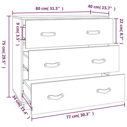 Aparador 80x40x75 cm madeira de pinho maciça castanho-mel