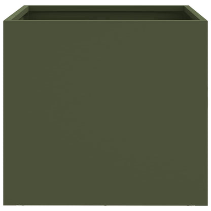Vaso/floreira 32x30x29 cm aço verde azeitona