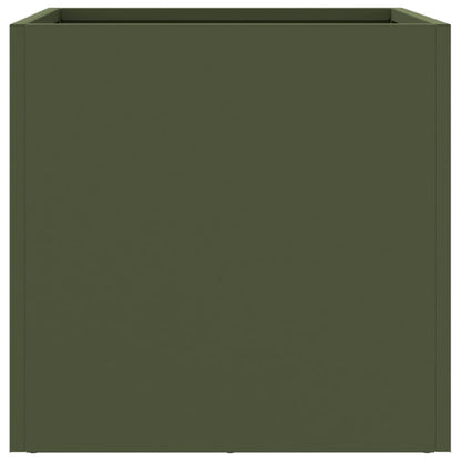 Vaso/floreira 32x30x29 cm aço verde azeitona