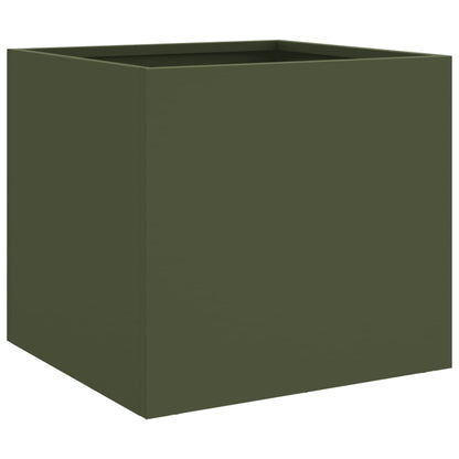 Vaso/floreira 32x30x29 cm aço verde azeitona