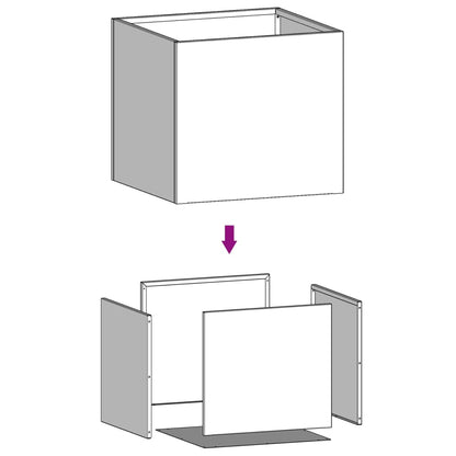 Vasos/floreiras 2 pcs 42x40x39 cm aço branco