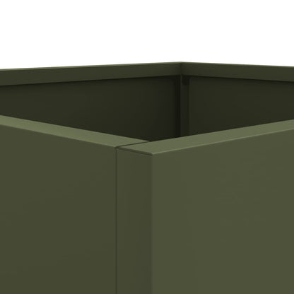 Vasos/floreiras 2 pcs 42x40x39 cm aço verde azeitona